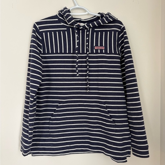 Vineyard Vines Striped Navy and White Hoodie - Picture 2 of 4